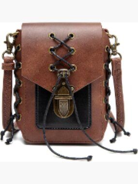 Gothic Owl Crossbody Bag - Steampunk Shoulder Purse with Belt Pouch, Faux